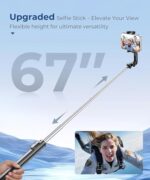 Fuloview 67” Selfie Stick Tripod for iPhone, Lightweight Travel Phone Tripod - Image 2