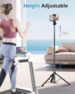 UBeesize 72" Phone Tripod - Tripod for iPhone & Selfie Stick with Phone Holder & - Image 2