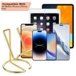 ROPOSY Cell Phone Stand for Desk, Cute Metal Gold Cell Phone Stand Holder Desk - Image 2