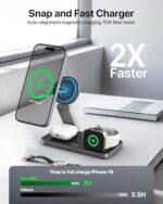 UEQ Foldable 3 in 1 Wireless Charging Station for Apple Magsafe Charger Stand - Image 2