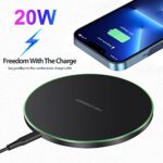 Fast Wireless Charger,20W Max Wireless Charging Induction Pad,Black - Image 2
