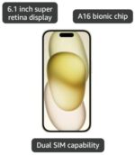 Apple iPhone 15, 128GB, Yellow - Unlocked (Renewed) - Image 2