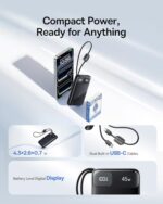 Baseus 45W Ultra Slim 10000mAh Power Bank Built-in USB-C Cables - Image 2