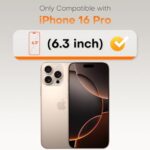 TOCOL for iPhone 16 Pro Screen Protector 9H Hardness Military Grade Shatterproof - Image 2