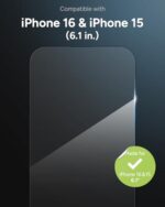 ZAGG Glass+ Screen Protector for iPhone 16/15 – 3X Stronger Tempered Glass with - Image 2