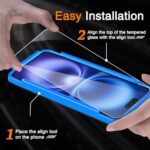 Wiaocit 3 Pack Tempered Glass Screen Protector for iPhone 16 with 3 Pack Camera - Image 2
