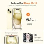 UNBREAKcable 2-Pack Screen Protector for iPhone 15/16 Tempered Glass - Image 2