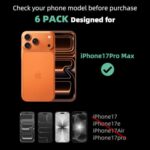 6 Pack Plastic Screen Protector Compatible for iPhone 17 Pro Max 6.9 inch 2025 - Image 2