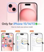 FNTCASE for iPhone 15/14/13 Case, Fit for Magsafe, Glass Screen Protector - Image 2