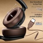 INFURTURE USB C Wired Headphones, Active Noise Canceling Over Ear HD MIC - Image 2