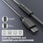 Upgraded USB C Wired Headphones, Over-Ear Type C Headphones with Microphone - Image 2