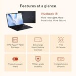 ASUS Vivobook 18 Laptop, 18” WUXGA 144Hz Display, AMD Ryzen 7 260 with XDNA NPU - Image 2