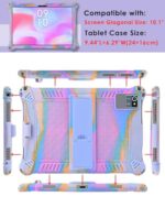 DETUOSI 10.1 inch Multi-Angle Soft Silicone Tablet Case, Rose Red & Purple - Image 2
