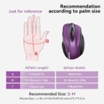TECKNET Wireless Mouse, 2.4G Ergonomic Computer Mouse, 2600 DPI, Purple - Image 2