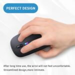 Afaartcci Rechargeable Wireless Mouse, Silent Bluetooth Mouse (Black) - Image 3
