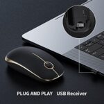 VssoPlor Wireless Mouse, 2.4G Slim Computer Laptop Mouse, Black and Gold - Image 3
