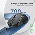 TECKNET Wireless Mouse, BT 5.0/2.4G, Rechargeable 6-DPI Silent, Grey - Image 4