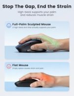 Wireless Mouse for Laptop, 2.4GHz Computer Mouse with USB-A Port &USB-C Adapter - Image 3