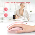 TECKNET Compact Ambidextrous Wireless Mouse for Laptop Pink - Image 3