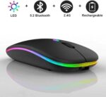 Guiheng Wireless Bluetooth Mouse,LED Dual Mode Rechargeable Silent Slim Laptop - Image 4
