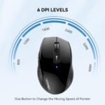 TECKNET Bluetooth Mouse, Wireless Silent 6 Buttons 2-Yr Battery, Black - Image 3