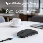 TECKNET Wireless Mouse, 4800 DPI Rechargeable Bluetooth Mouse for Laptop - Image 3