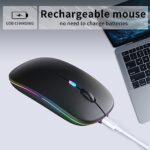 KANMABPC Wireless Bluetooth Mouse, Silent Dual Mode Mouse(Black) - Image 3