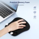 TECKNET Ergonomic Mouse Pad with Wrist Support Black - Image 3