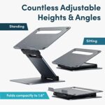 Lifelong Aluminum Adjustable Laptop Stand, Extra Tall 20" Riser, Grey - Image 3