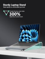 JCZT Clear Acrylic Laptop Stand for Desk, with Wrist Rest - Image 3