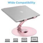 Swivel Laptop Stand for Desk, Adjustable Height Aluminum Computer Stand with 360 - Image 3