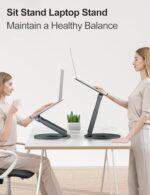 tounee Telescopic Laptop Stand for Desk with 360° Swivel Base, Sit to Stand - Image 3
