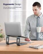 Nulaxy All-Aluminum Laptop Stand for Desk, Ergonomic Detachable Ventilated - Image 3