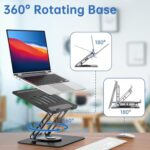 Laptop Stand for Desk Adjustable Computer Stand with 360 Rotating Base Ergonomic - Image 3