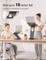 Nulaxy Telescopic 360 Rotating Laptop Stand for Desk Adjustable Height Swivel - Image 3