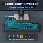 KOPJIPPOM Large Print Keyboard - 7 Interchangeable Backlight Colors - Image 3