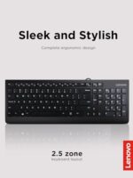 Lenovo 300 USB Keyboard, Wired, Adjustable Tilt, Ergonomic, Windows 7/8/10 - Image 3