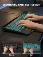 SABLUTE Large Print Wired Keyboard, Ergo Wrist Rest, 7 Colors Backlight - Image 2