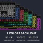 MARVO Large Print Backlit Keyboard, WK712 Wired Computer Keyboards with 7 Colors - Image 3