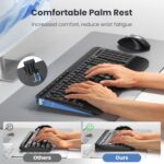 TECKNET 2.4GHz Wireless Ergonomic Keyboard with Full Size Wrist Rest - Image 3