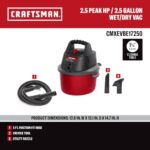 CRAFTSMAN CMXEVBE17250 2.5 Gallon 2.5 Peak HP Wet Dry Shop Vacuum - Image 3