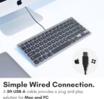Macally Small USB Wired Keyboard for Mac and Windows - 78 Scissor Keys - Image 3