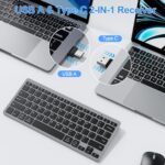 OMOTON Compact Wireless Keyboard for PC/Tablet, USB-C USB-A, Grey - Image 3