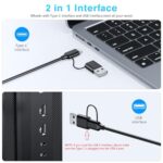OMOTON Large Print Backlit Keyboard with Dual USB C and USB A Interface - Image 3