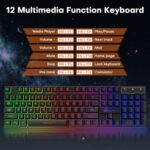 GEODMAER 104 Keys Gaming Keyboard, Full Size LED Backlit Wired Keyboard with - Image 3
