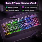 TECKNET Wired Gaming Keyboard, RGB Backlit Keyboard with Metal Panel Design - Image 2