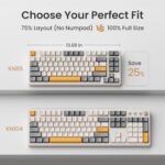 Kisnt KN85 Wireless Mechanical Keyboard, 75% Layout, Bluetooth/2.4GHz/USB-C - Image 3
