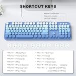MOWUX Computer Keyboard Wired, Plug and Play USB Retro Round Typewriter Keyboard - Image 3