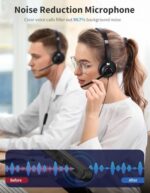 Wired Headphones with Microphone for PC, On-Ear Computer Laptop USB Headset with - Image 3