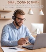 Wireless Headset with Mic for Work, Bluetooth Headset with Noise Cancelling - Image 3